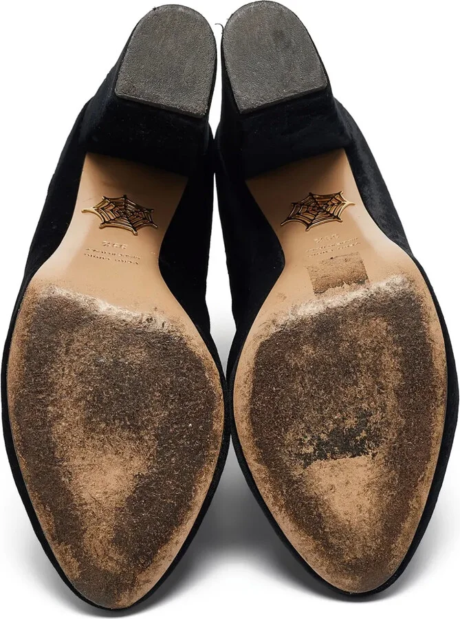 105mm Velvet Heeled Boots - Image 5