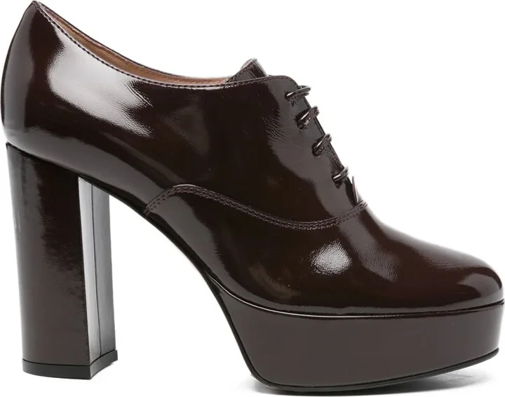 105mm Vicky lace-up platform pumps
