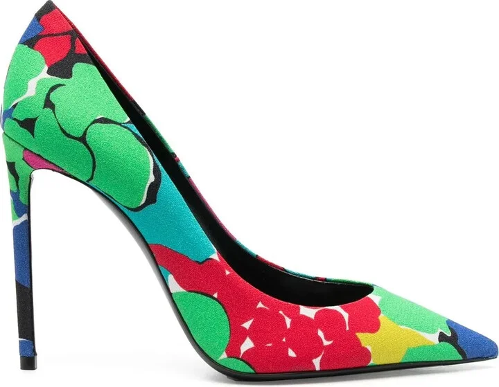105mm Zoe floral-print pumps