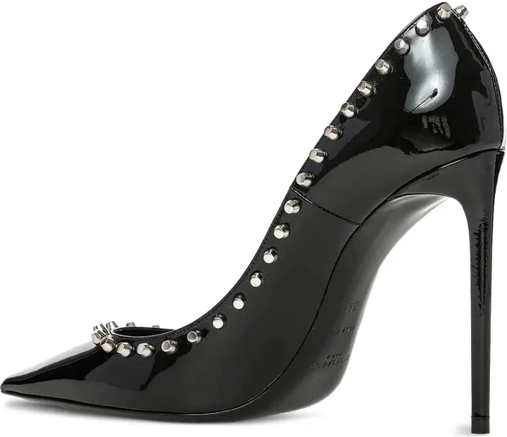 105mm Zoe patent leather studded pumps - Image 2