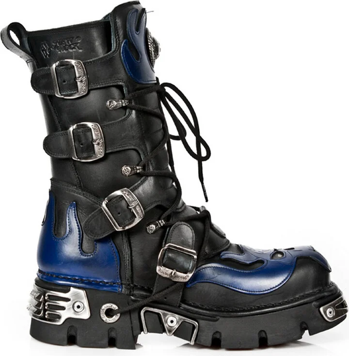 107-C5 Skull Lace Up Boots