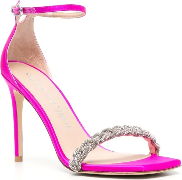 107mm Crystal-Embellished Strap Sandals - Image 2