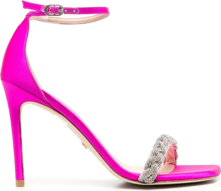 107mm Crystal-Embellished Strap Sandals