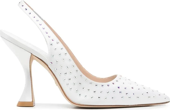 107mm Stud-Detail Leather Pumps