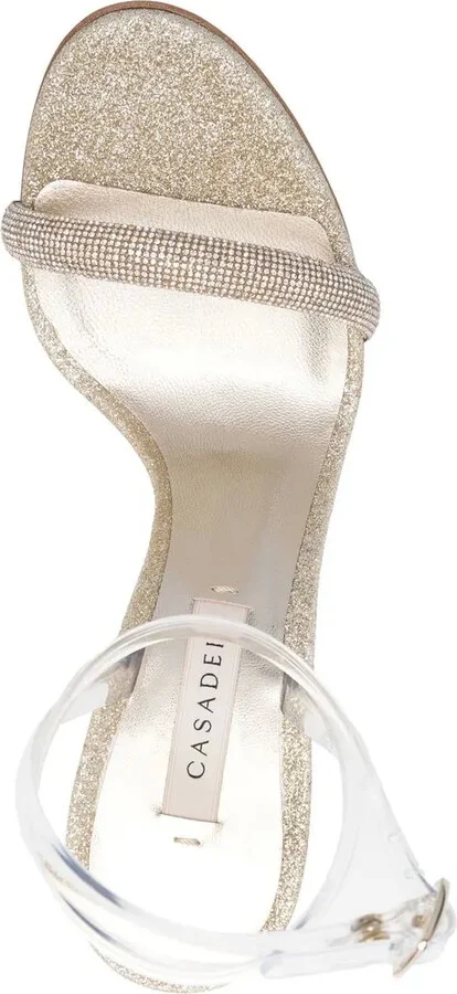 109mm Glittered Leather Sandals - Image 4