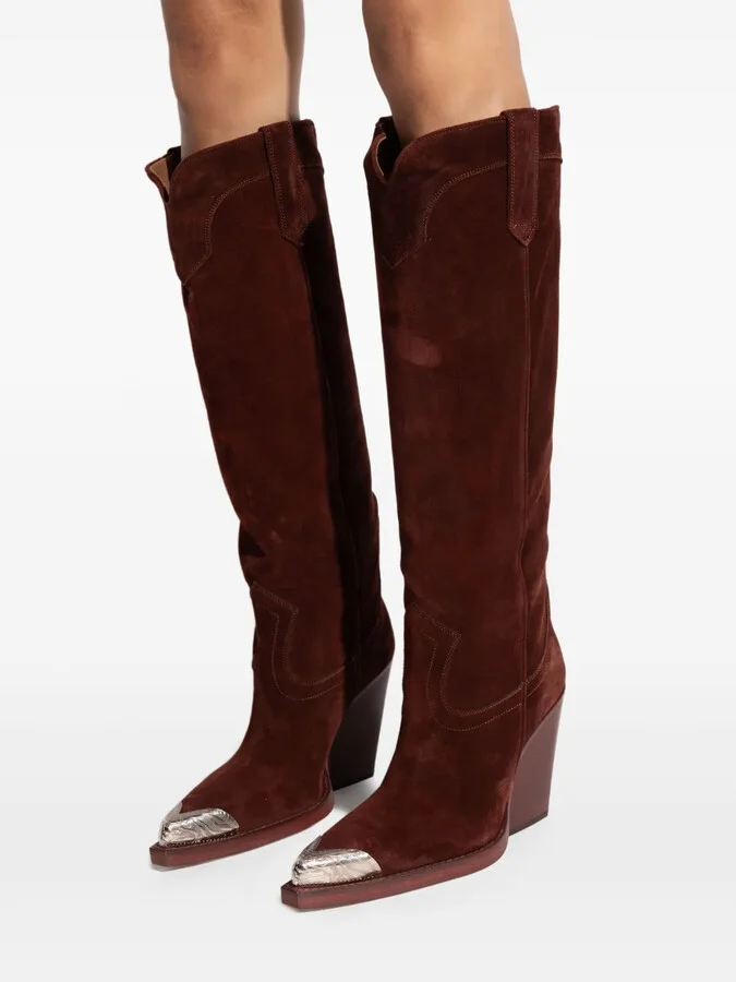 10mm El Dorado metallic-toe suede boots - Image 4