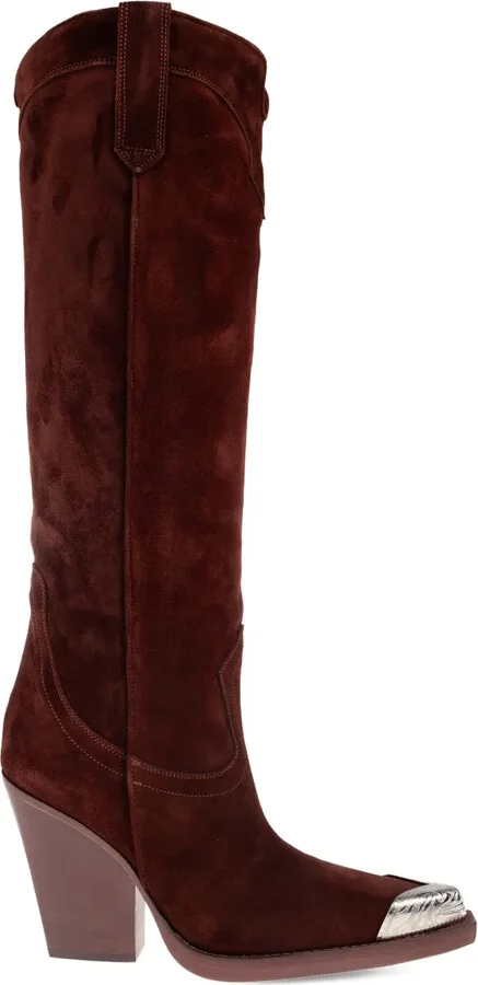 10mm El Dorado metallic-toe suede boots