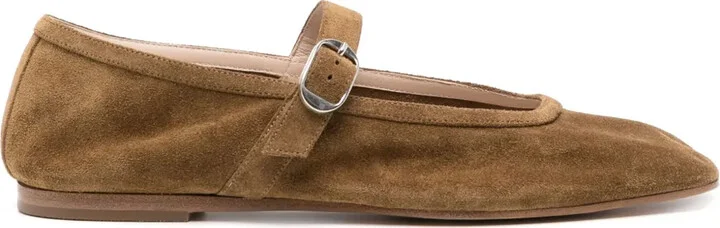 10mm Suede Mary Jane Ballerina