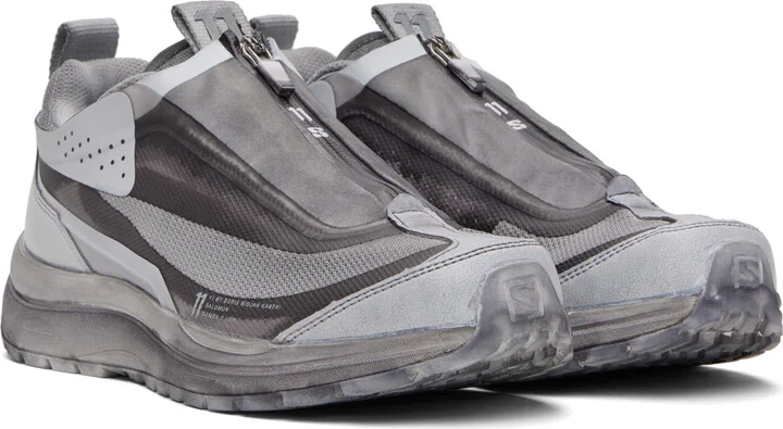 11 by Boris Bidjan Saberi Gray Salomon Edition Bamba 2 Low V2 Sneakers - Image 4