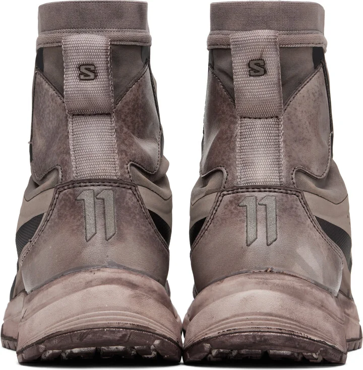 11 by Boris Bidjan Saberi Taupe Salomon Edition Bamba 2 High V2 Sneakers - Image 2