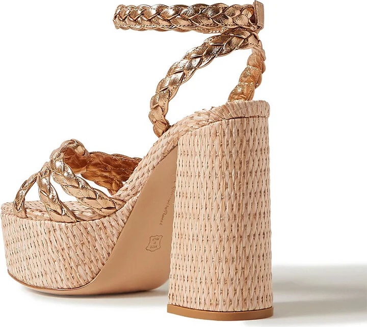 110 Braided Metallic Leather Platform Sandals - Image 4