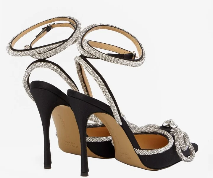 110 Double Bow Crystal-Embellished Satin Pumps - Image 3