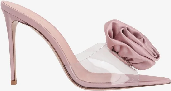 110 Rose-Applique Mules