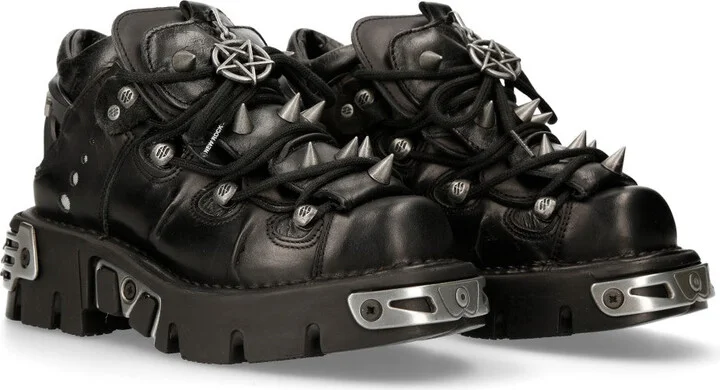 110-S1 Bootie Metal Spikes Goth Punk Laced
