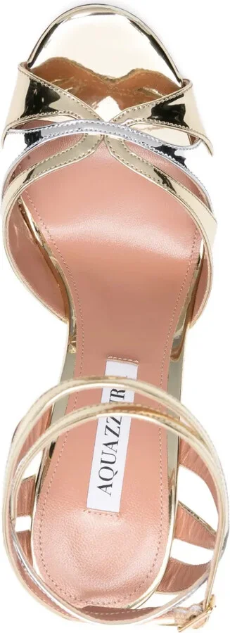 110m Metallic Ankle-Strap Heeled Sandals - Image 4