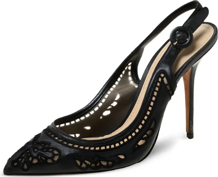 110mm Anglaise embroidered slingback sandals - Image 2
