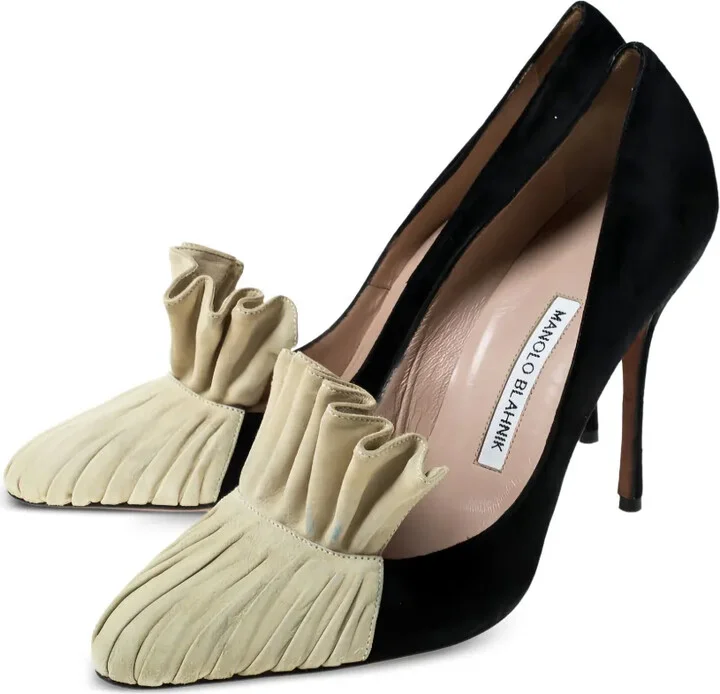 110mm Arleti suede frill pumps - Image 2