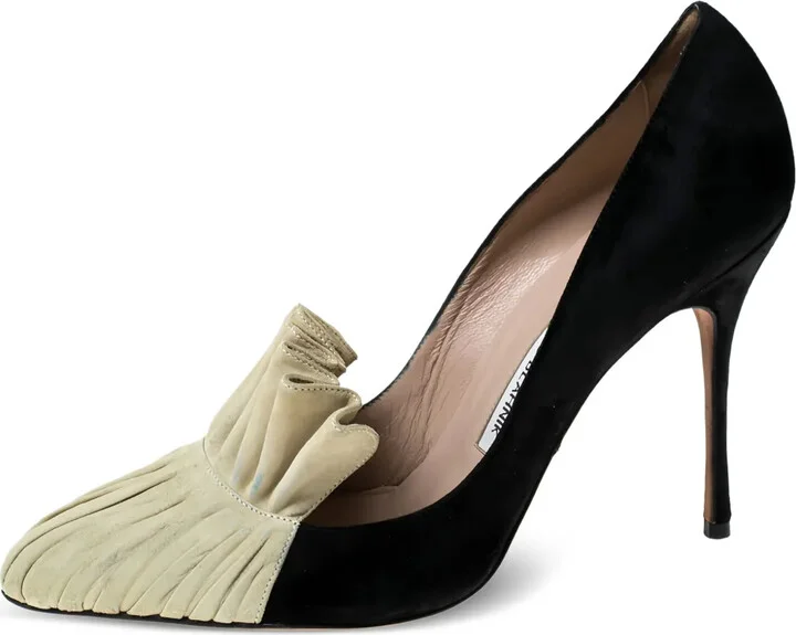 110mm Arleti suede frill pumps