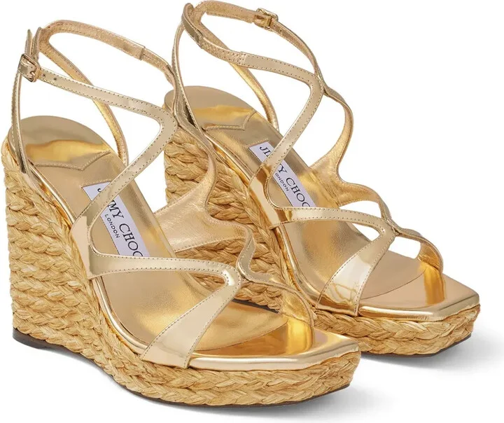 110mm Ayla raffia wedged sandals - Image 2