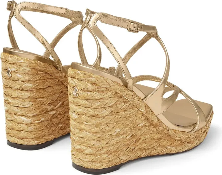 110mm Ayla raffia wedged sandals - Image 3