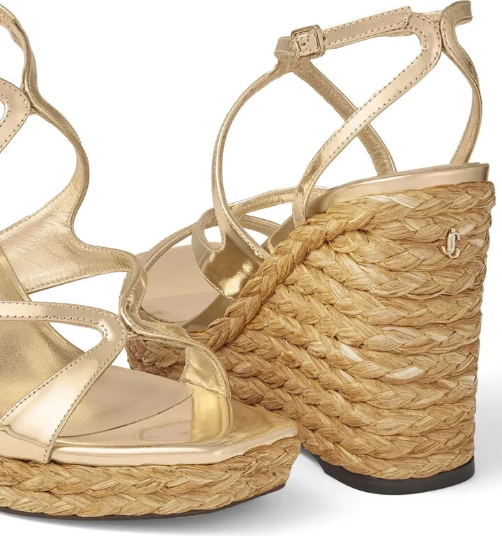 110mm Ayla raffia wedged sandals - Image 5