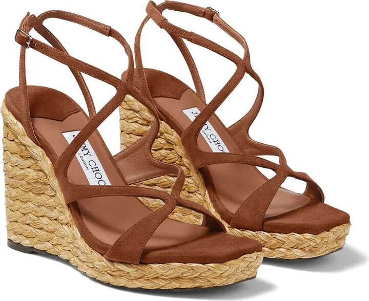 110mm Ayla raffia wedged sandals - Image 2