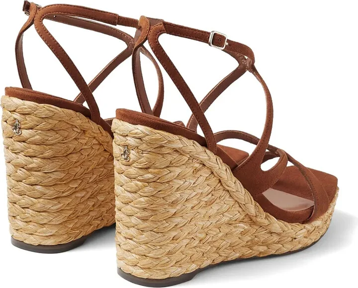 110mm Ayla raffia wedged sandals - Image 3