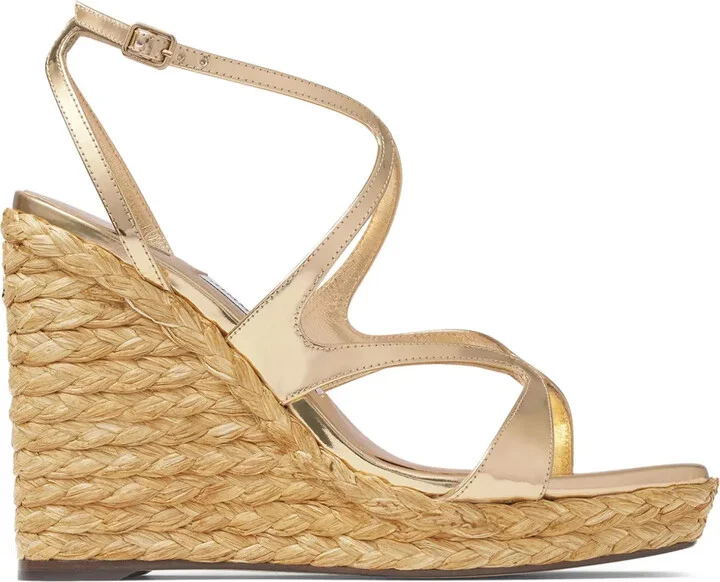 110mm Ayla raffia wedged sandals