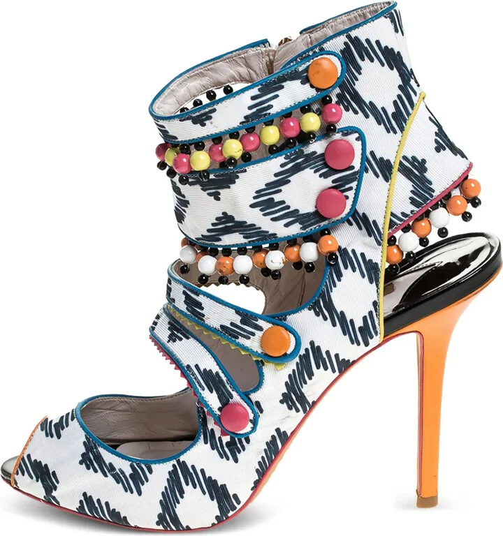 110mm Beaded Caged Sandals