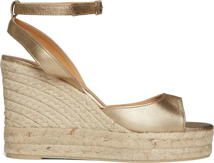 110mm Blair ankle-strap wedge espadrilles