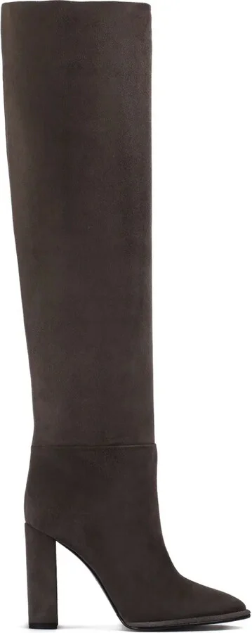 110mm Block-Heel Suede Boots