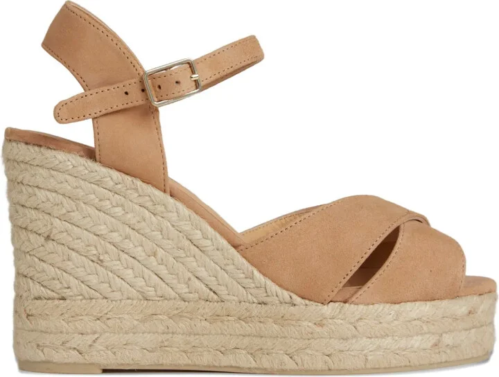 110mm Bromelia ankle-strap wedge espadrilles