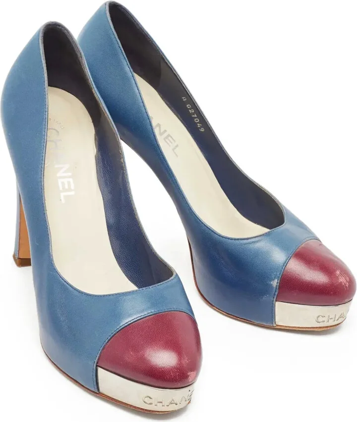 110mm Cap-Toe Platform Pumps - Image 3