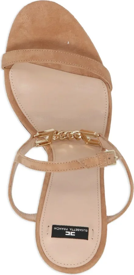 110mm Chain-Embellished Suede Sandals - Image 2