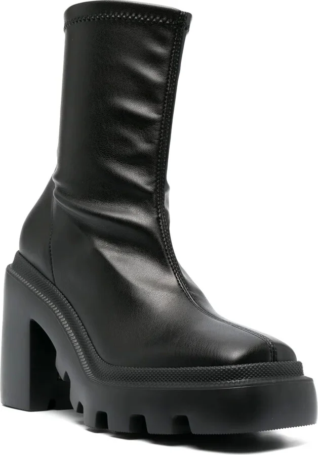 110mm Chunky Leather Boots - Image 2