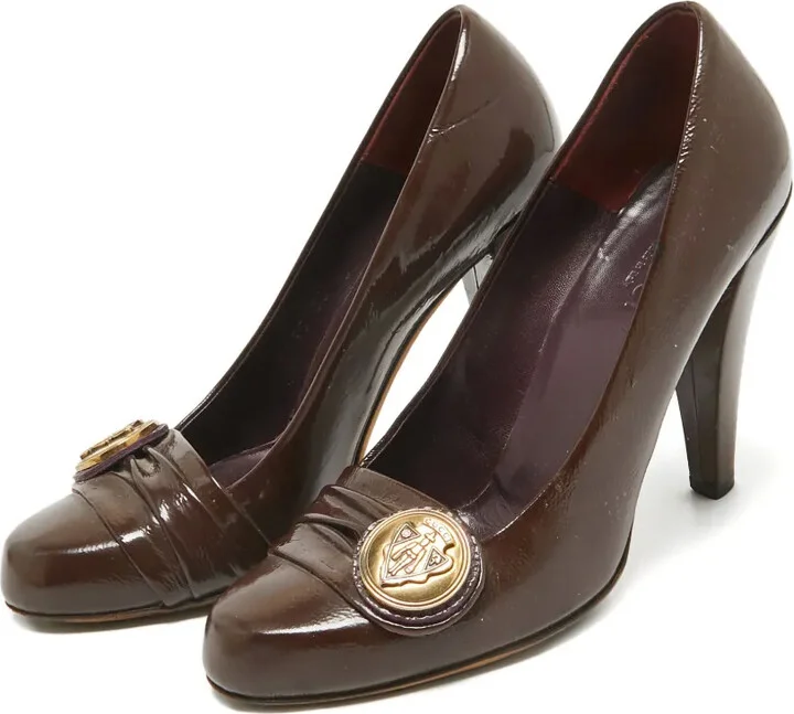 110mm Crest-Button Leather Pumps - Image 2