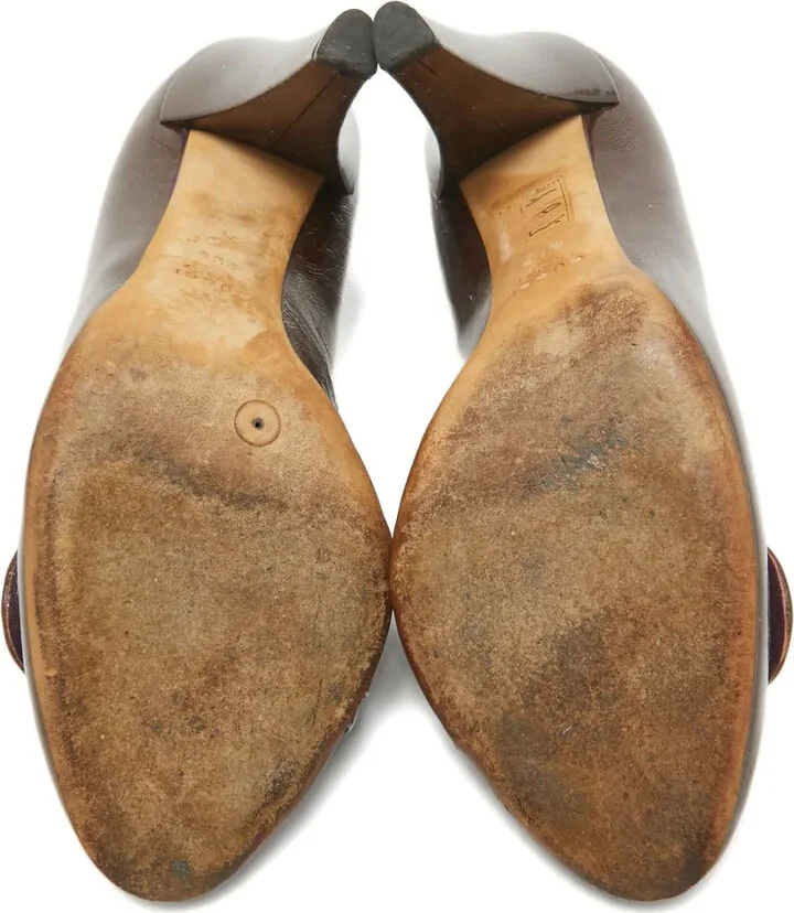 110mm Crest-Button Leather Pumps - Image 5