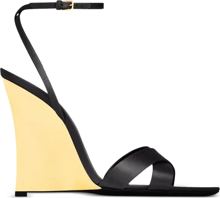 110mm Crossover-Straps Wedge Sandals