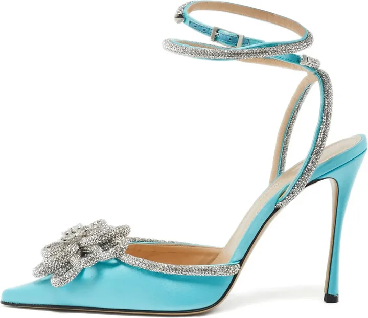 110mm Crystal-Embellished Heeled Pumps