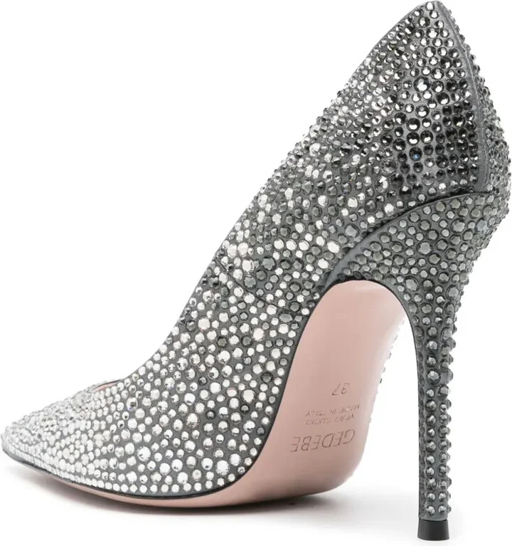 110mm Crystal-Embellished Leather Pumps - Image 3