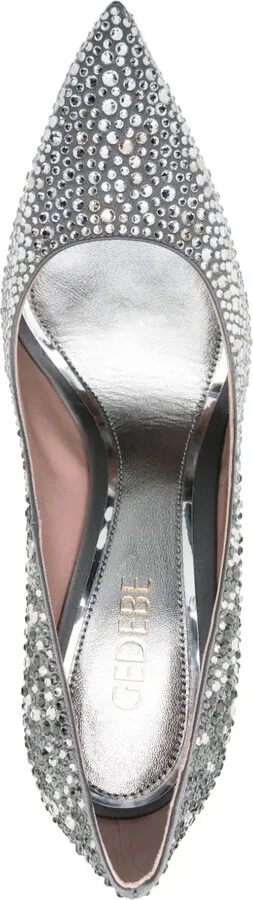110mm Crystal-Embellished Leather Pumps - Image 4