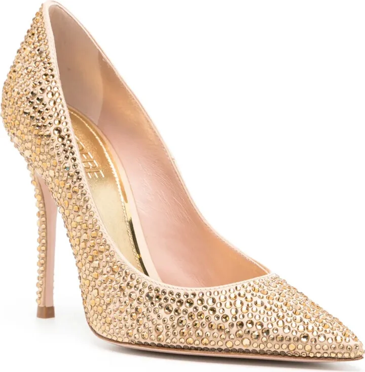 110mm Crystal-Embellished Leather Pumps - Image 2