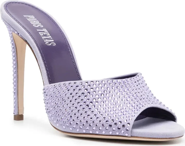 110mm Crystal Embellished Leather Sandals - Image 2