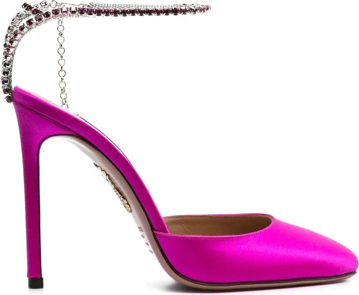 110mm Crystal-Embellished Satin Pumps