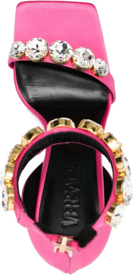 110mm Crystal-Embellished Satin Sandals - Image 4