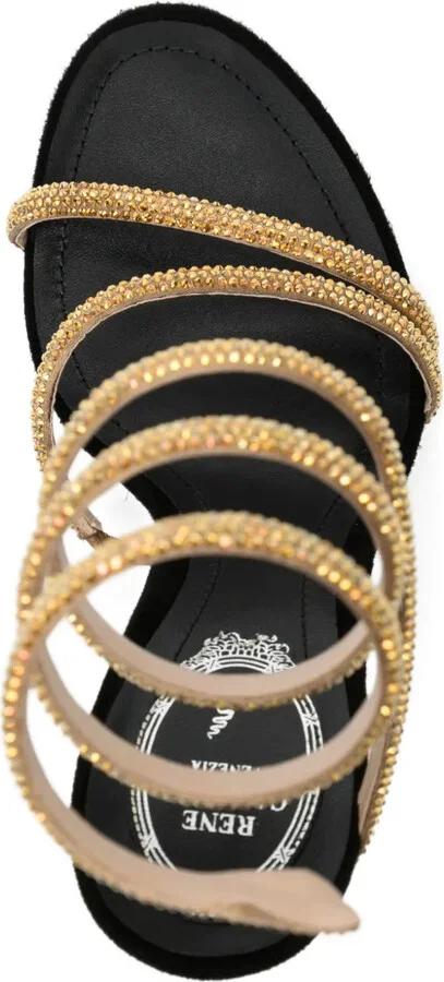 110mm Crystal-Embellished Spiral Sandals - Image 4