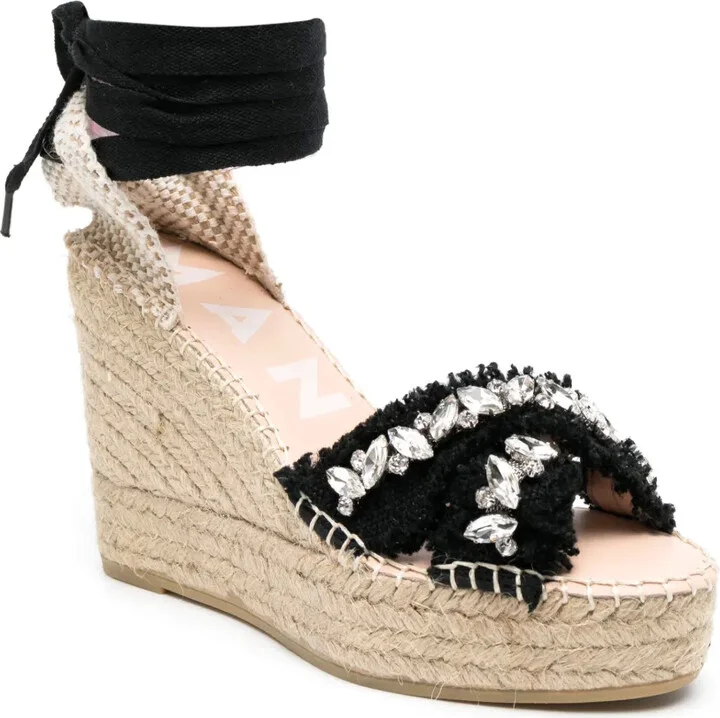 110mm Crystal-Embellished Wedge Espadrilles - Image 2
