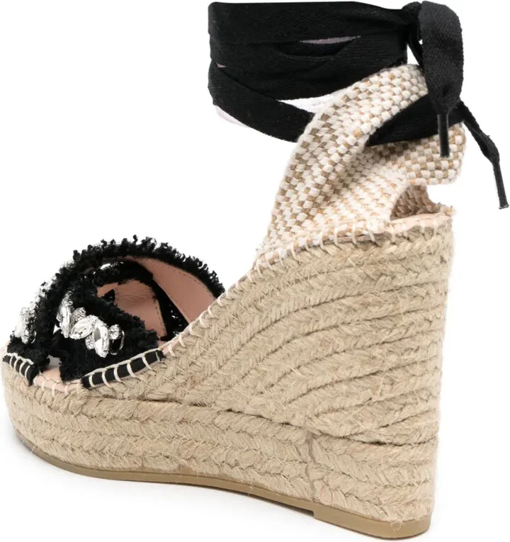 110mm Crystal-Embellished Wedge Espadrilles - Image 3