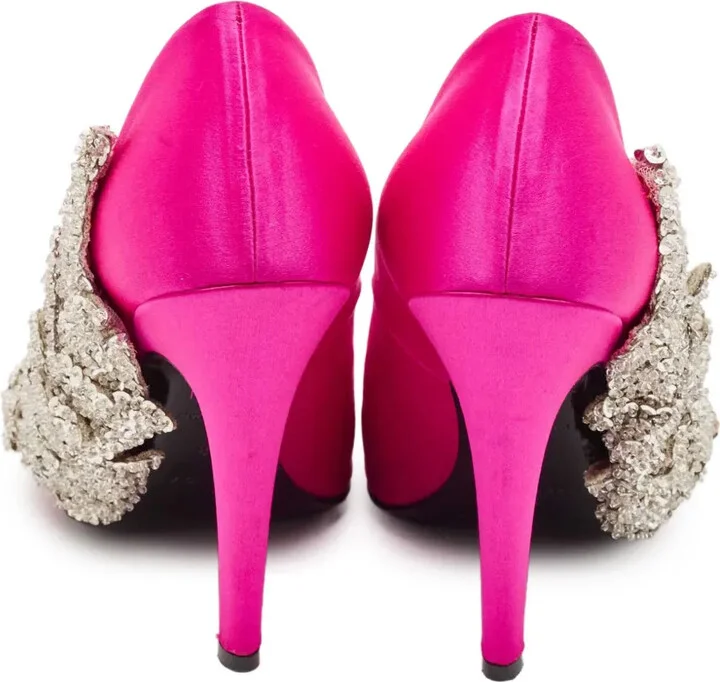 110mm Crystal-Embellishment Heeled Pumps - Image 4