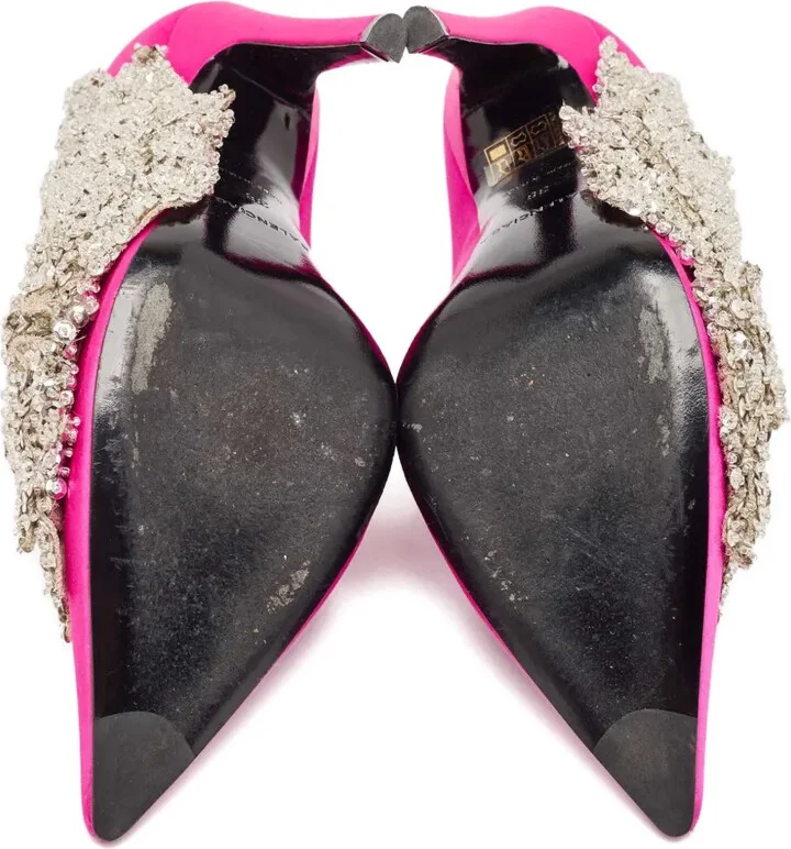 110mm Crystal-Embellishment Heeled Pumps - Image 5